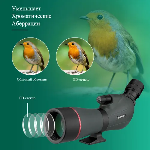 Зрительная труба SVBONY SV406P 16–48x65 ED WP изображение