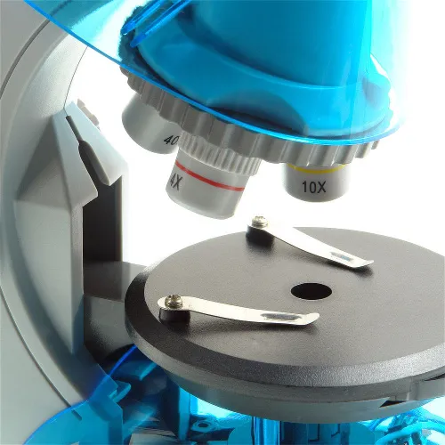 Микроскоп Микромед «Атом» 40–640x, лазурь картинка
