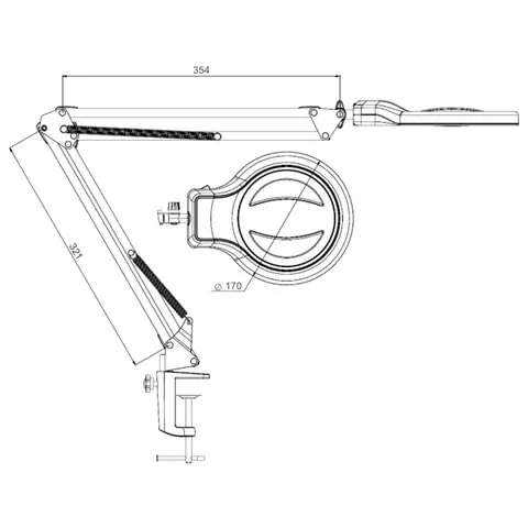 Лупа-лампа настольная «Леда С20 Про» 4,5/9x, 127 мм, на струбцине, с подсветкой (20 LED) фото