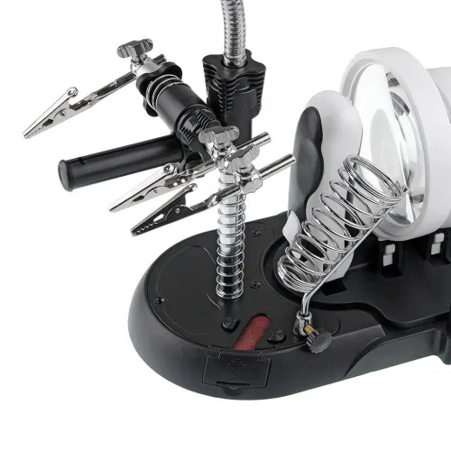 Набор луп Veber S-Clamp 3, с подсветкой и держателем «третья рука» фотография