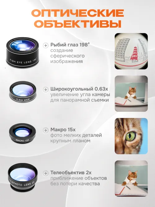 Набор объективов для смартфона Levenhuk Lens S7 картинка