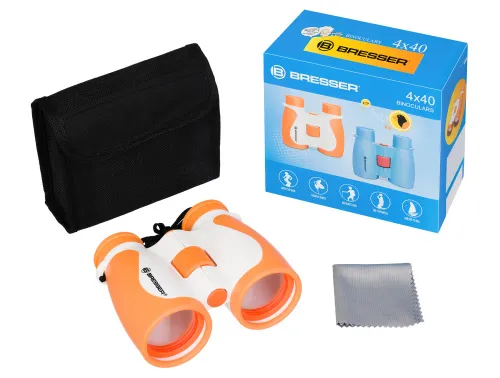 Бинокль детский Bresser Junior 4x40, оранжевый изображение