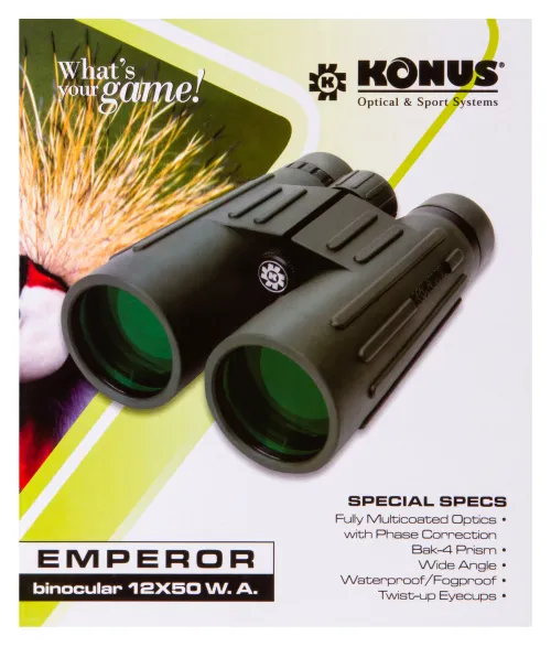 Бинокль Konus Emperor 12x50 WA Green фотография