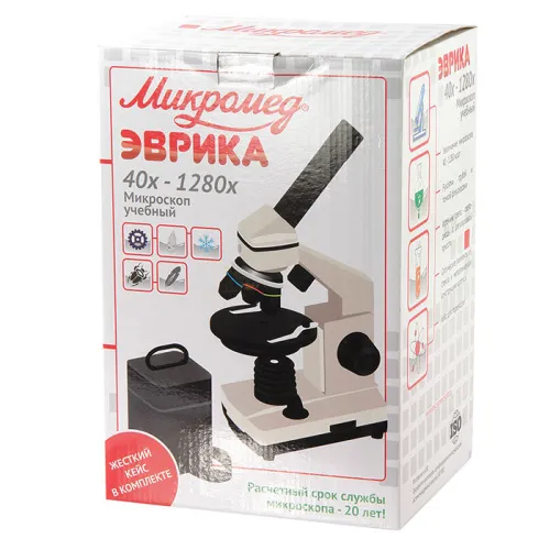 Микроскоп Микромед «Эврика» 40–1280х, в текстильном кейсе фотография